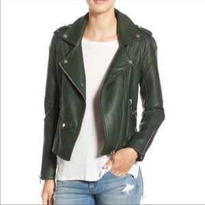 Faux leather moto jacket